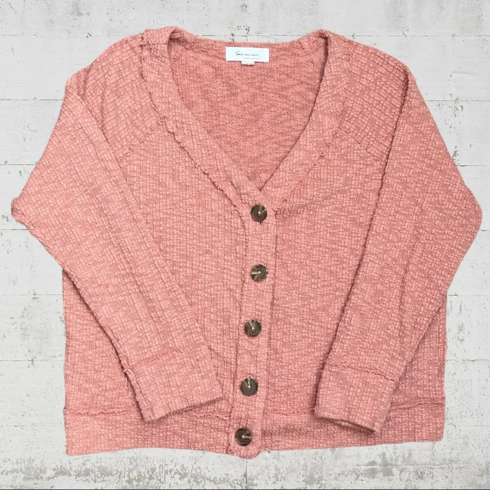 Two by Vince Camuto Peach Cardigan Sweater Size Large